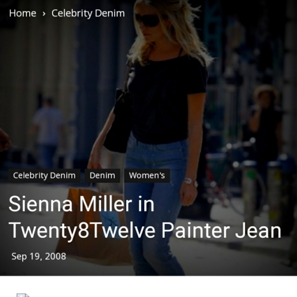 twenty8twelve Painter Stage 5 PEG Jeans as seen on Sienna Miller 25 Cotton - Picture 2 of 16